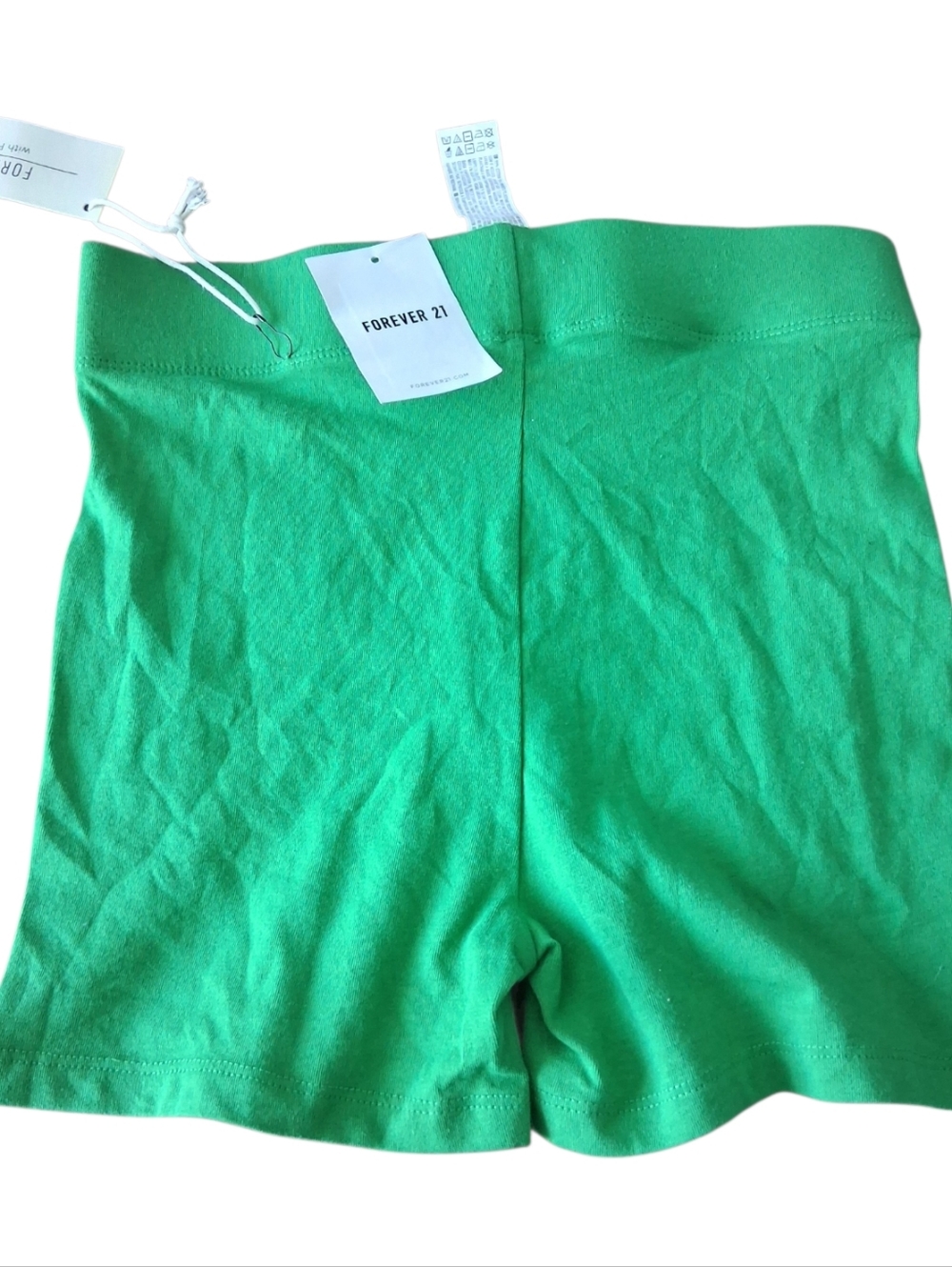 Forever 21 Bright Green Stretch Bike Shorts